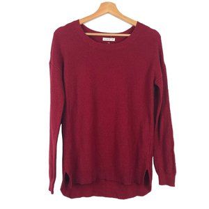 Cotton On Men's Red Waffle Knit Crew Neck Long Sleeve Sweater S